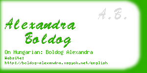 alexandra boldog business card